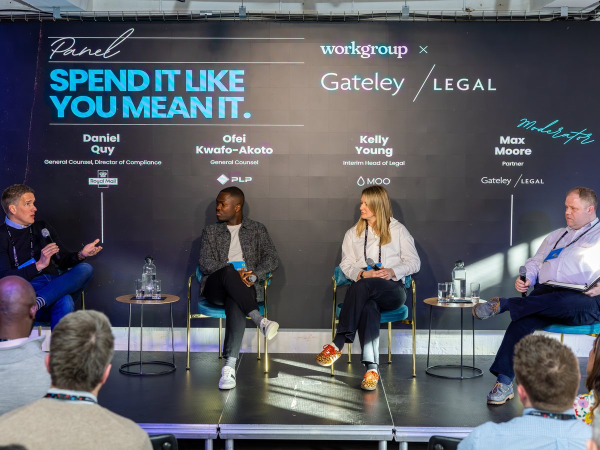 A Workgroup Legal panel on stage in London